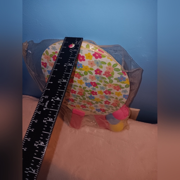 NWOT Flower Pattern Paddle Ball Toy - Picture 4 of 5